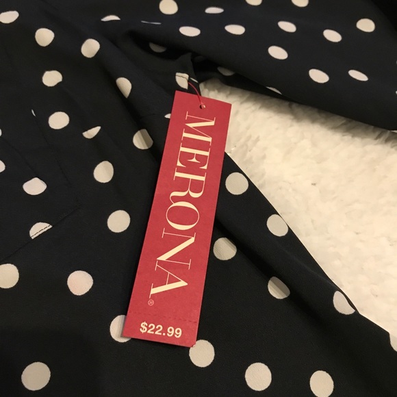 🔥Merona XXL Blouse NWT Black/Creamdots - Picture 3 of 6